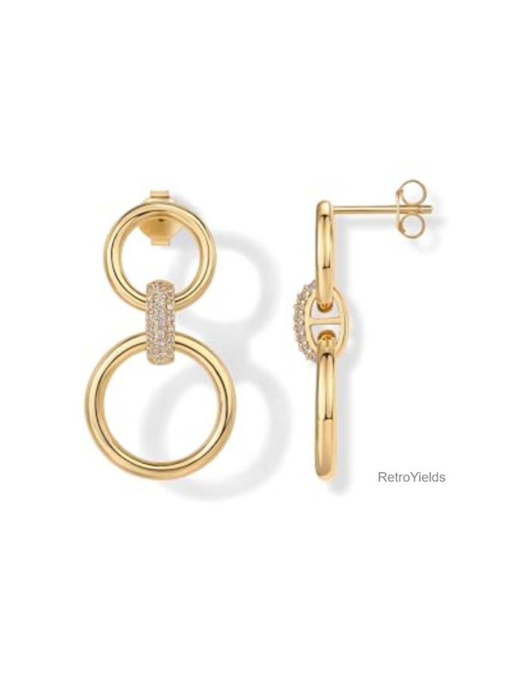 Gold Plated CZ Drop Dangle Earrings for Women